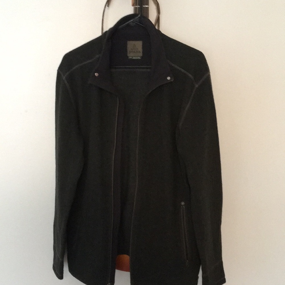 Green prana zip up sweater